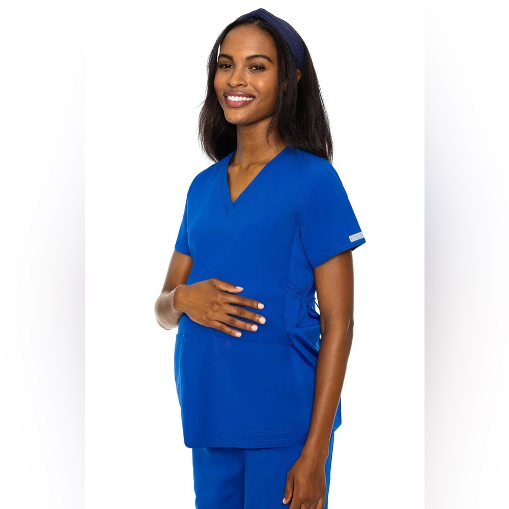 NWOT Med Couture Maternity Scrub Set Top and Pants Royal Blue